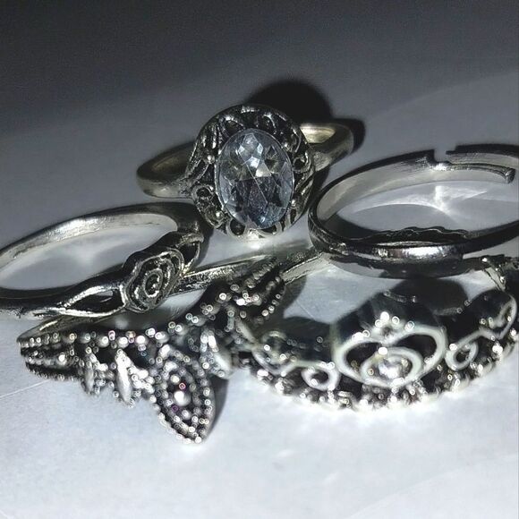5pc stackable vintage ring set - Picture 6 of 11